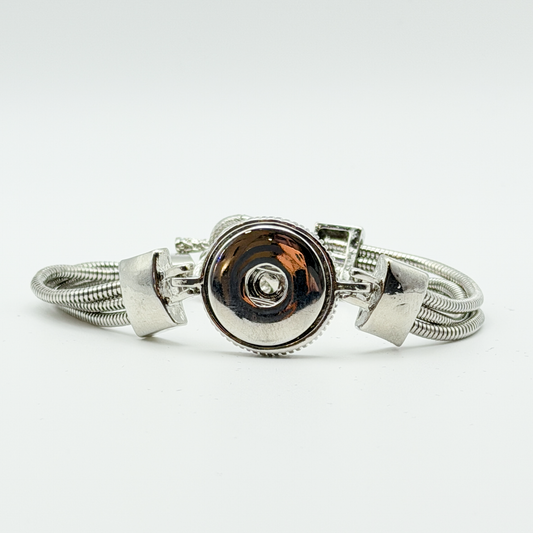 Triple Rope Silver Tone Snap Bracelet