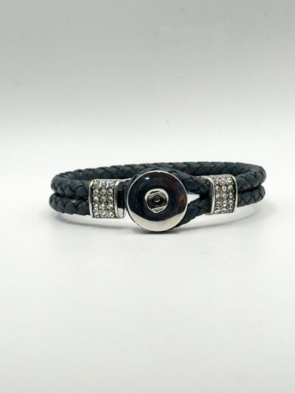 Double Leather Rope Snap Bracelet
