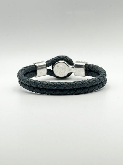 Double Leather Rope Snap Bracelet