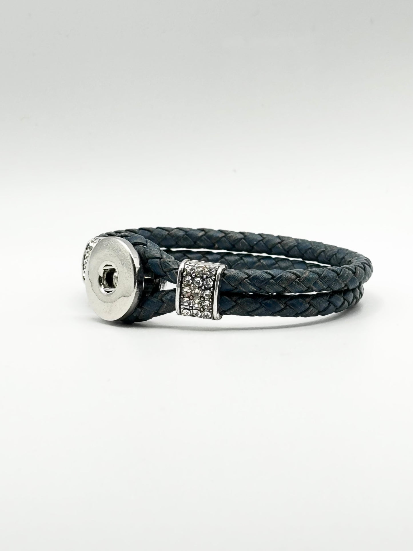 Double Leather Rope Snap Bracelet