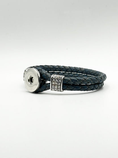 Double Leather Rope Snap Bracelet