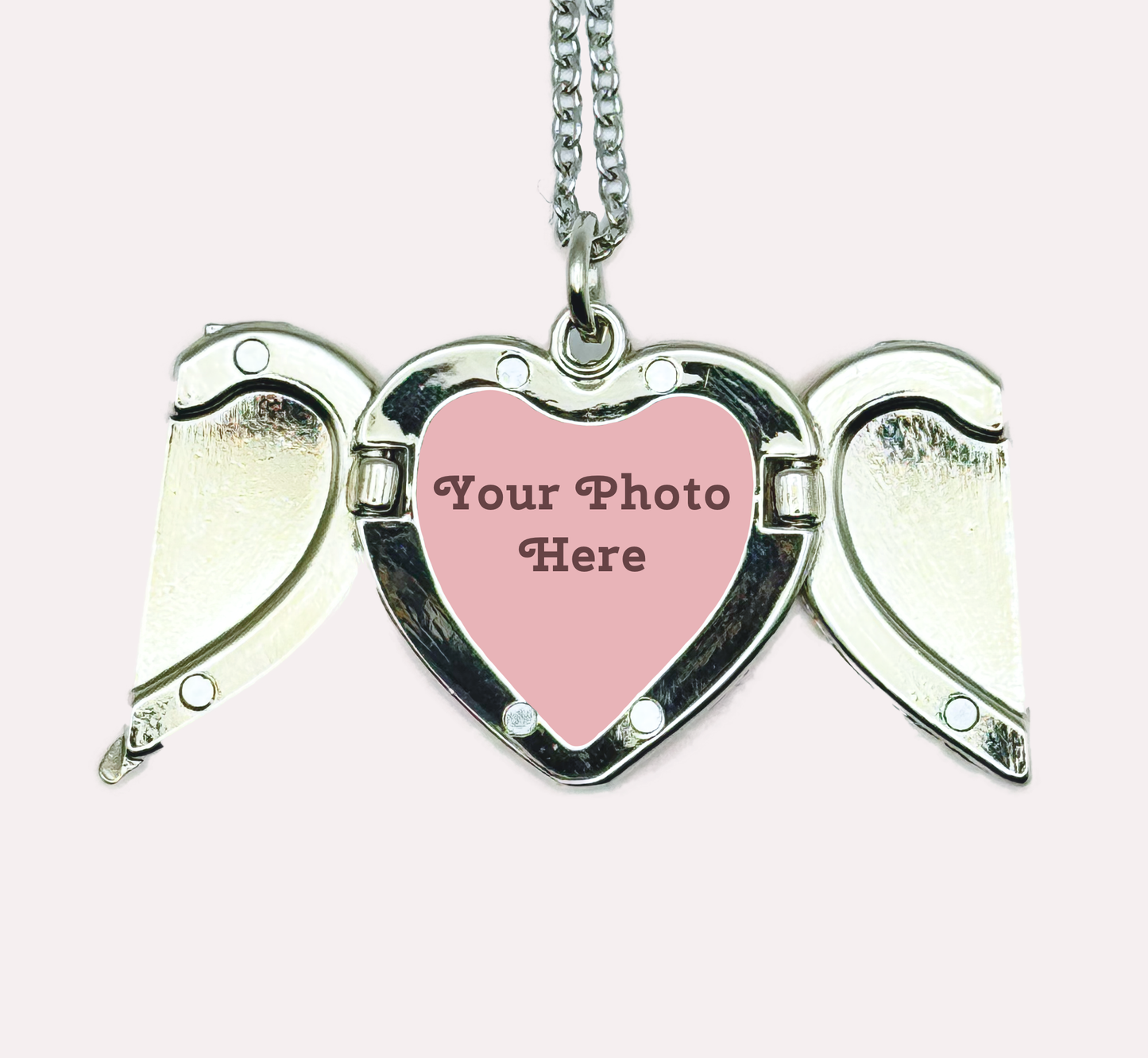 Heart Wing Locket, open