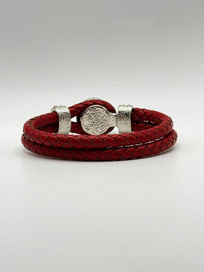 Double Leather Rope Snap Bracelet