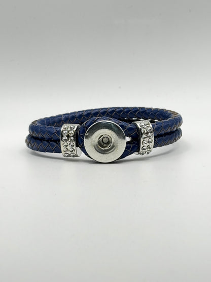 Double Leather Rope Snap Bracelet