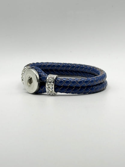 Double Leather Rope Snap Bracelet