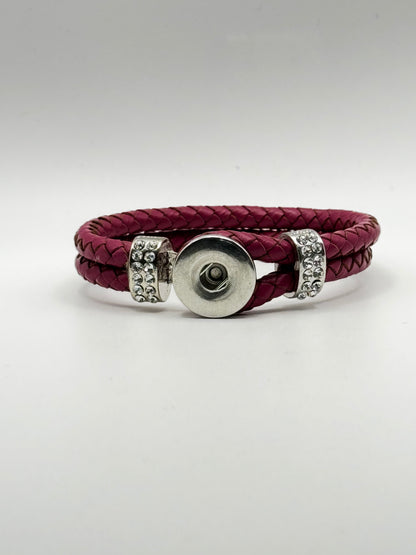 Double Leather Rope Snap Bracelet