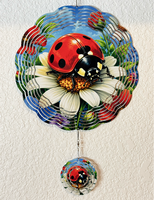 Ladybug and Daisy Wind Spinner