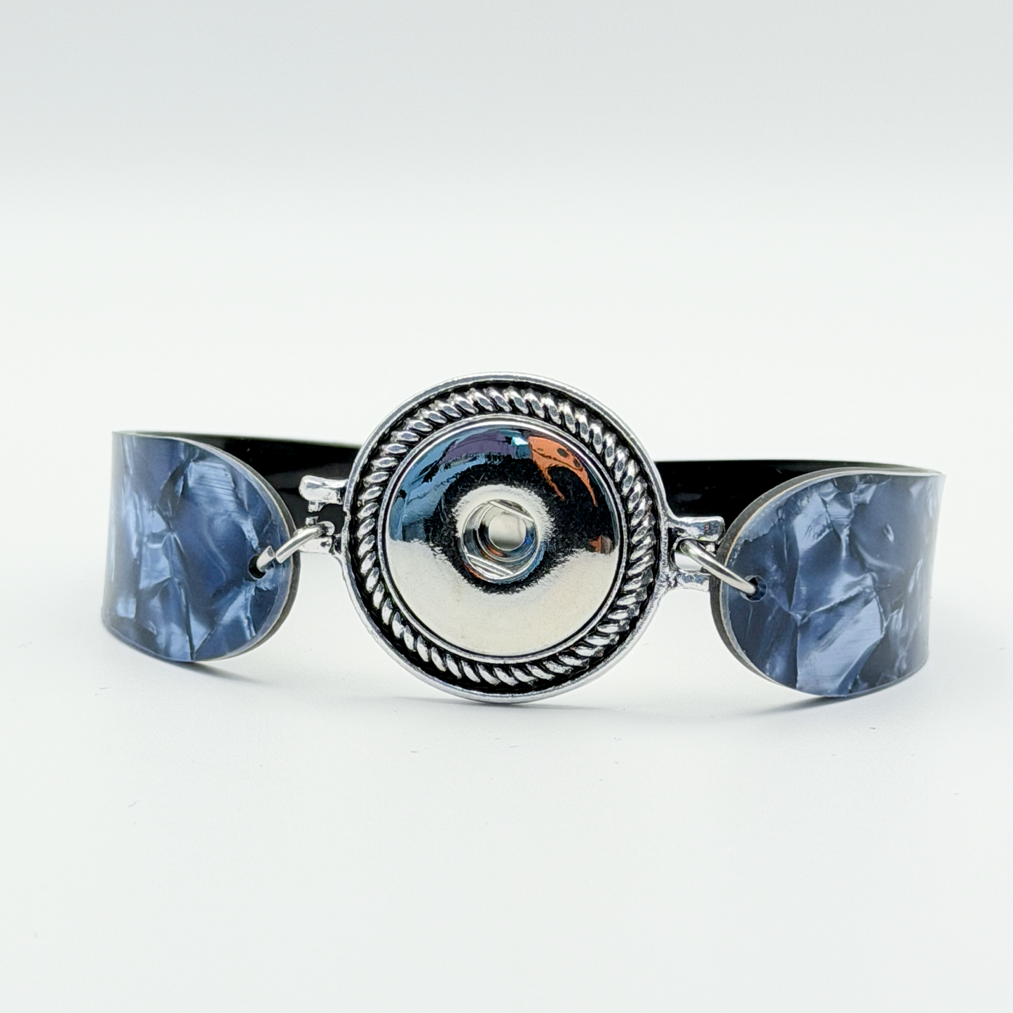 Boho Blue Jean Snap Bracelet