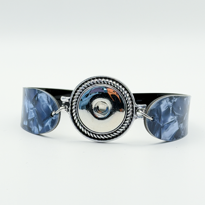 Boho Blue Jean Snap Bracelet