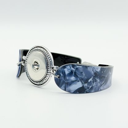 Boho Blue Jean Snap Bracelet