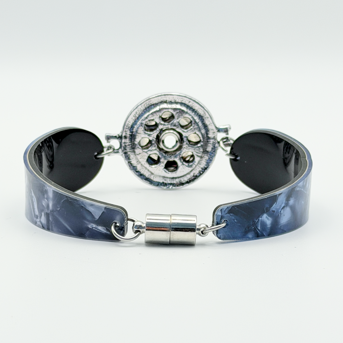 Boho Blue Jean Snap Bracelet