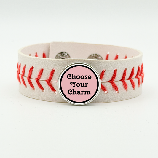 Baseball Lace Snap Bracelet
