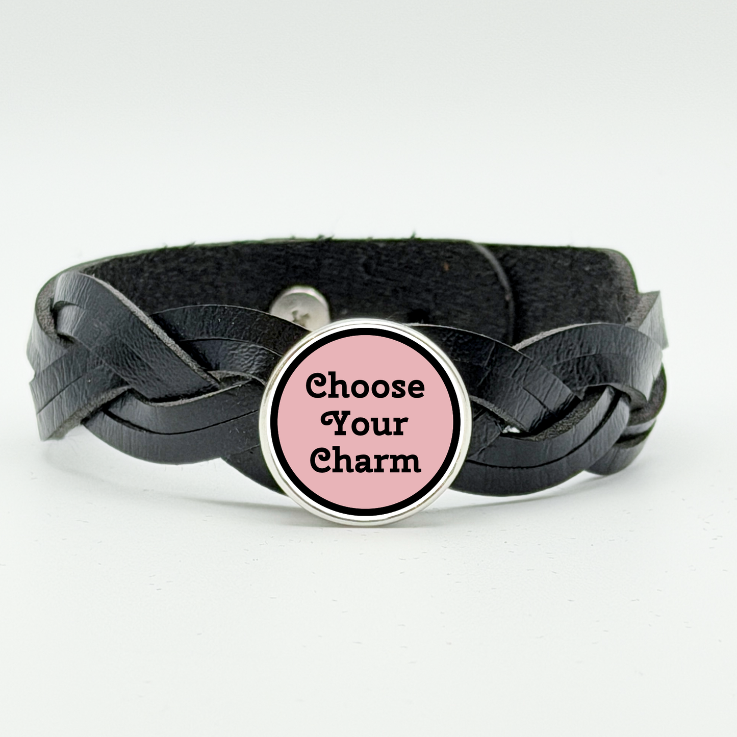 Leather Braid Snap Bracelet