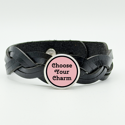 Leather Braid Snap Bracelet