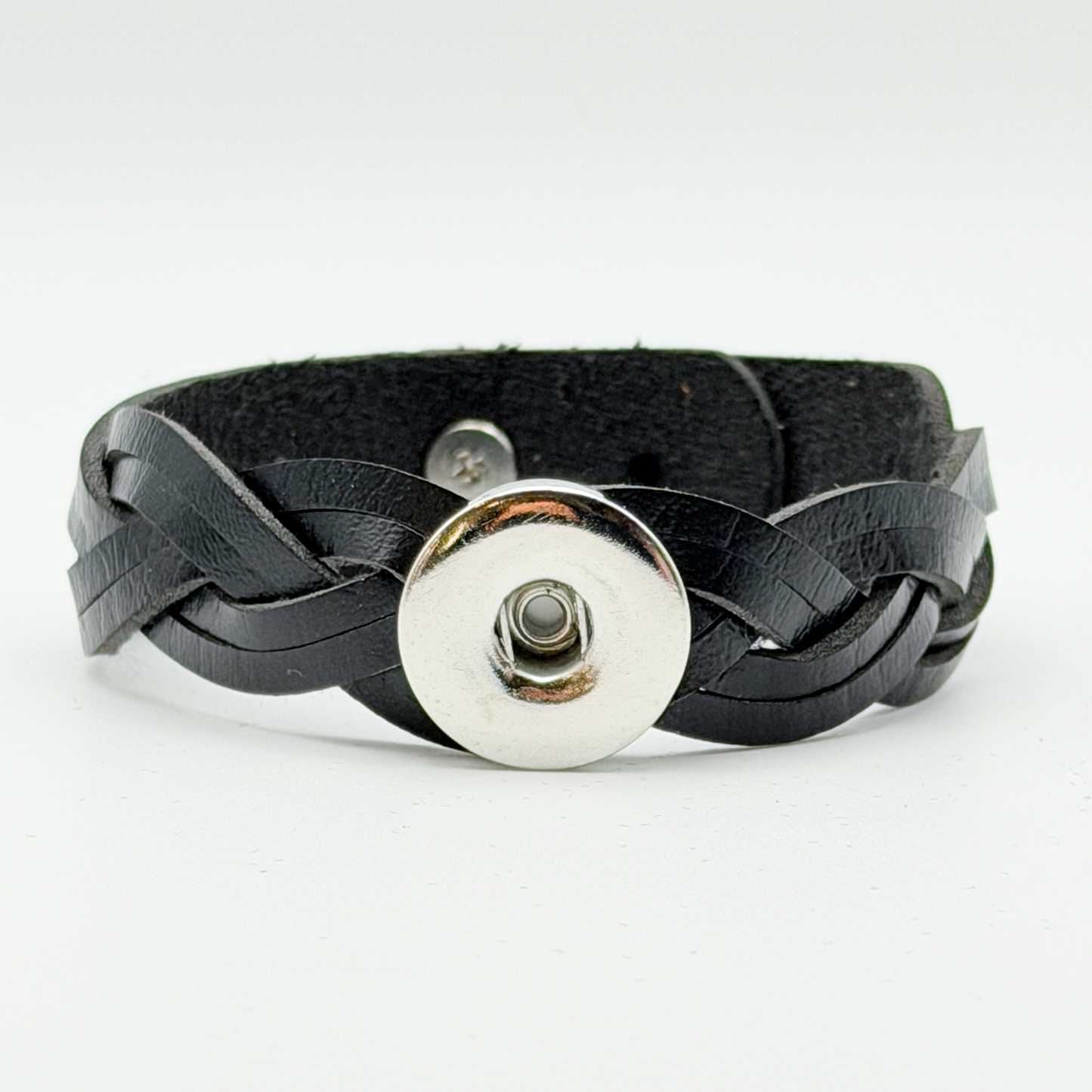 Leather Braid Snap Bracelet