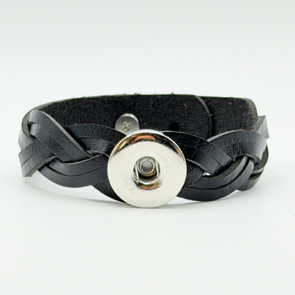 Leather Braid Snap Bracelet