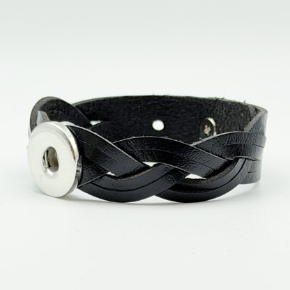 Leather Braid Snap Bracelet