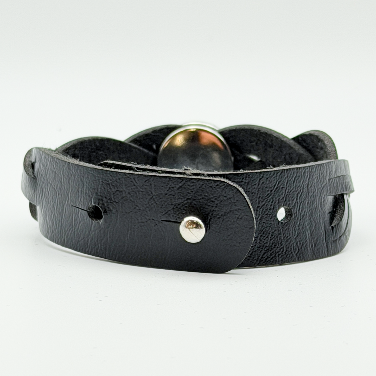 Leather Braid Snap Bracelet