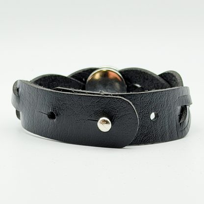 Leather Braid Snap Bracelet