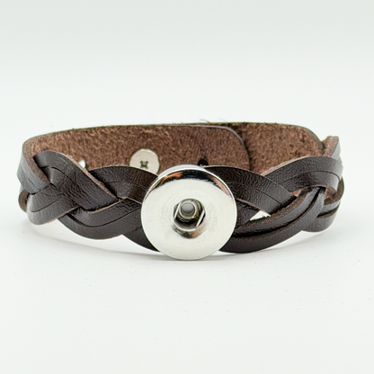 Leather Braid Snap Bracelet