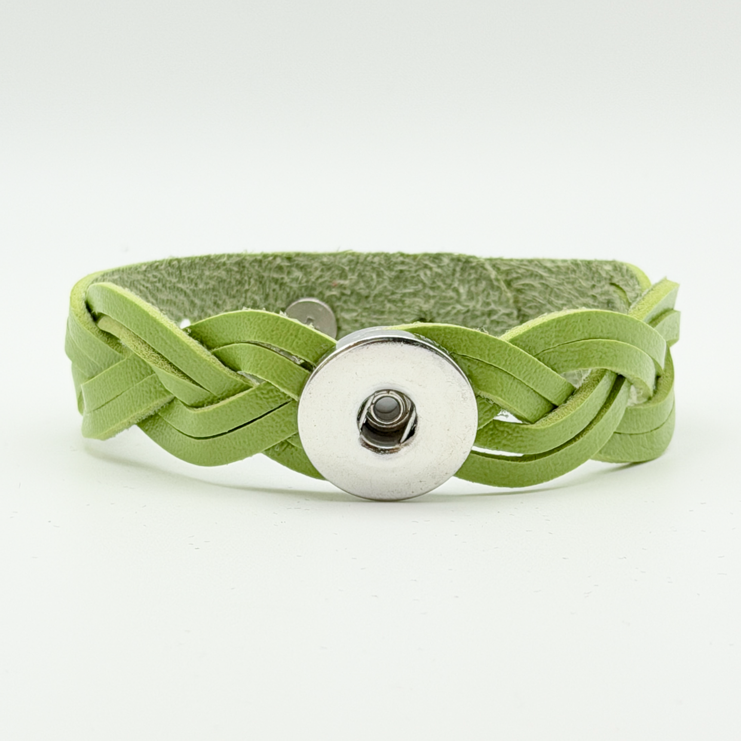 Leather Braid Snap Bracelet
