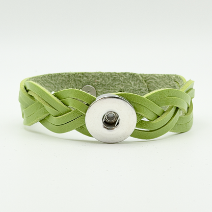 Leather Braid Snap Bracelet