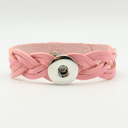 Leather Braid Snap Bracelet