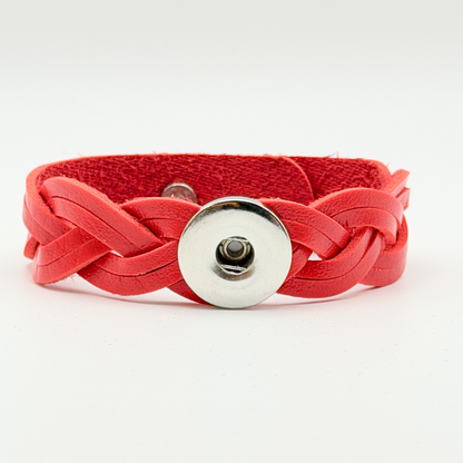 Leather Braid Snap Bracelet