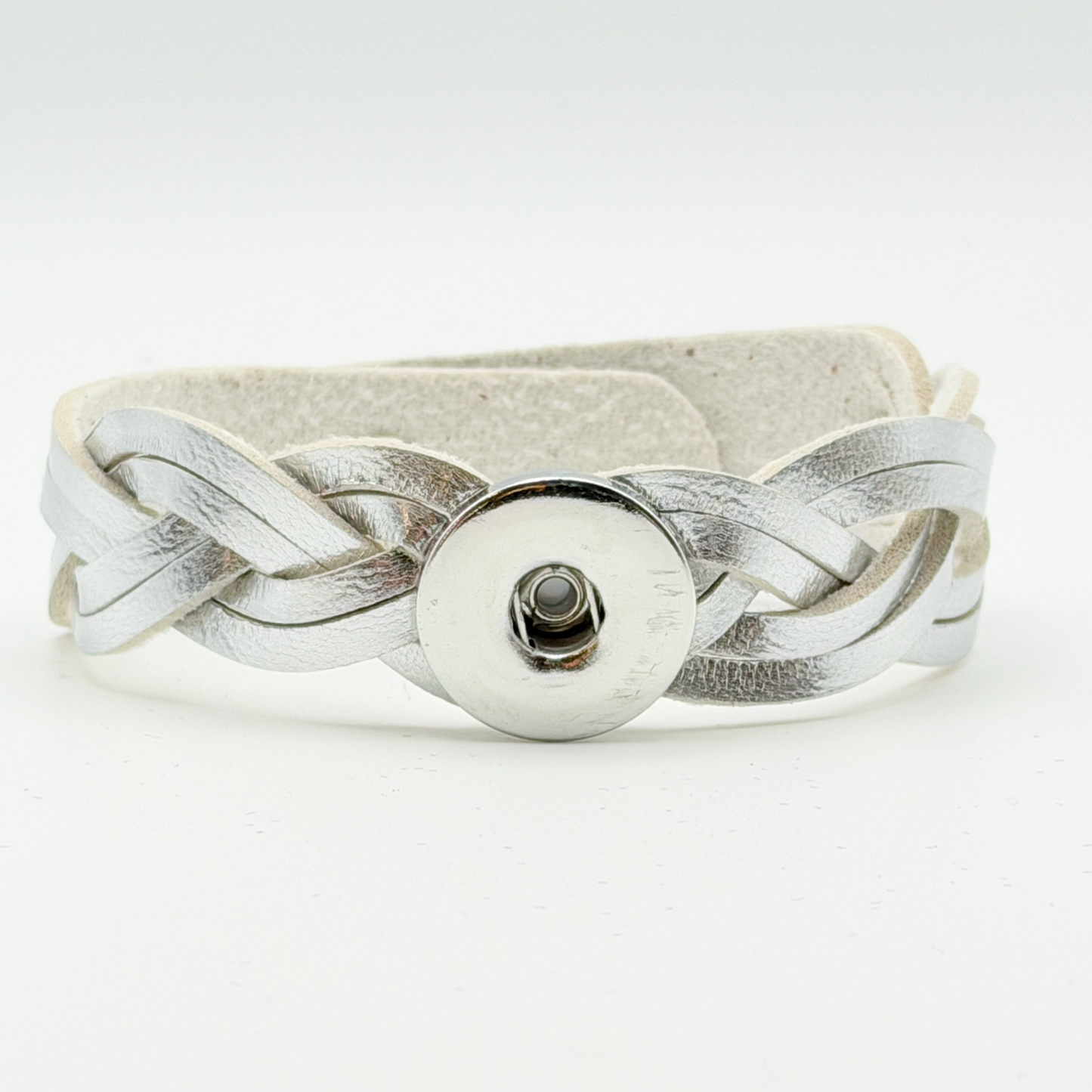 Leather Braid Snap Bracelet