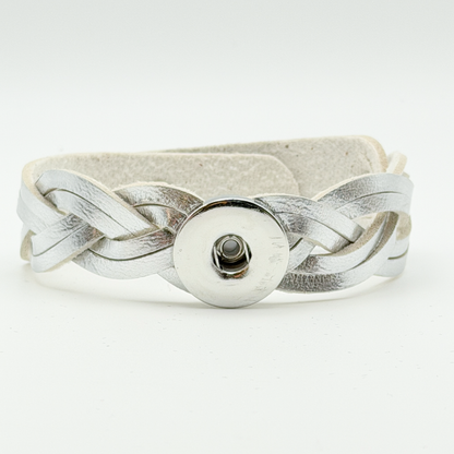 Leather Braid Snap Bracelet