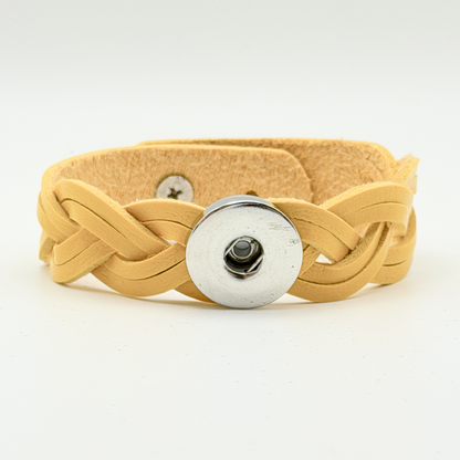 Leather Braid Snap Bracelet