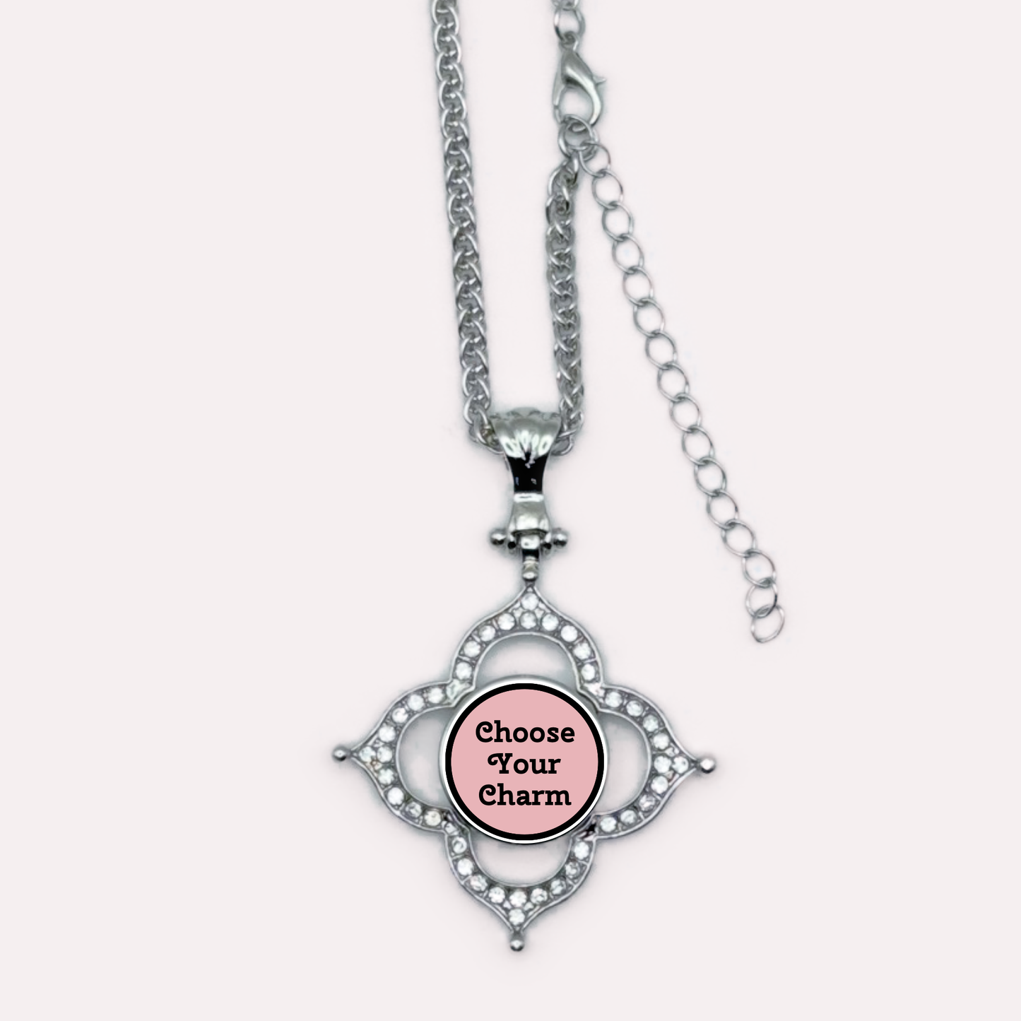 Rhinestone Flower Petal Snap Necklace