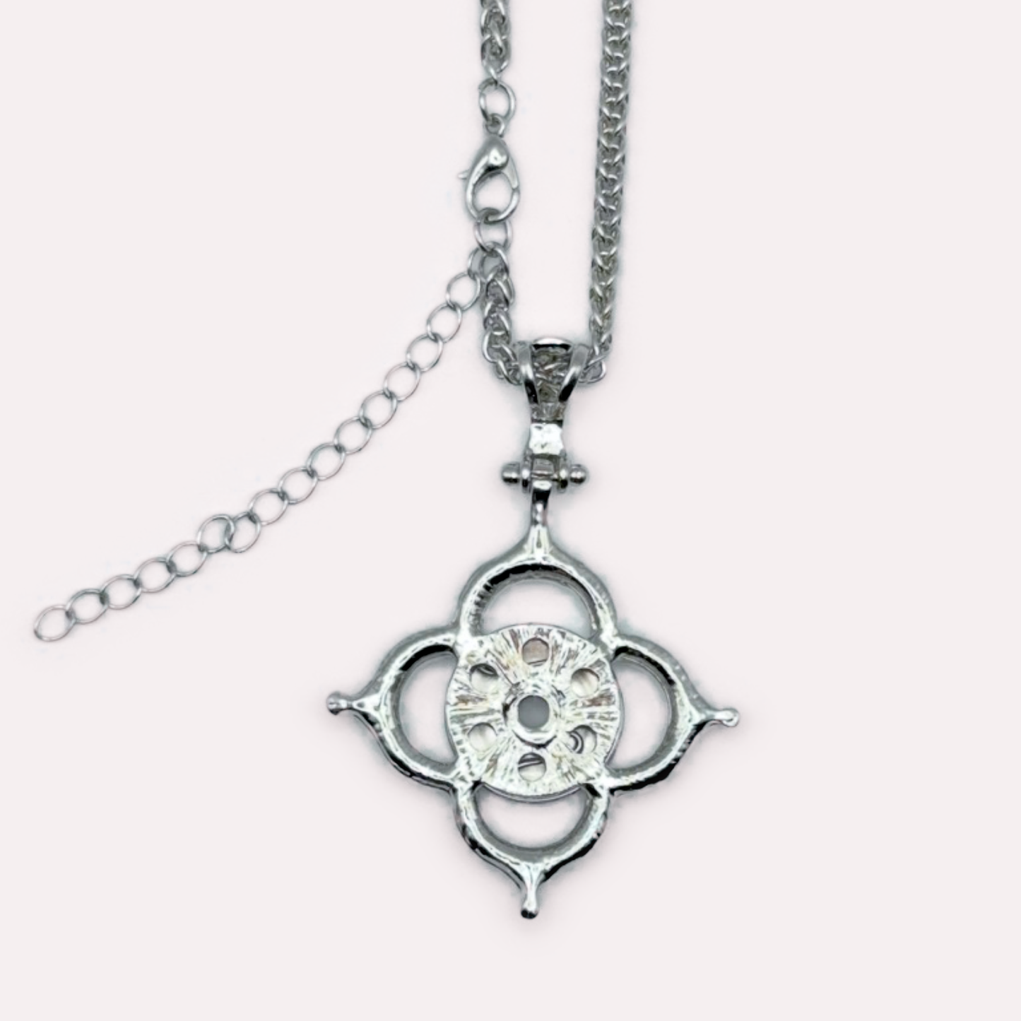 Rhinestone Flower Petal Snap Necklace