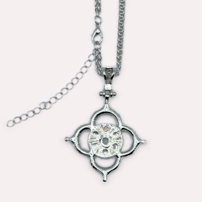Rhinestone Flower Petal Snap Necklace