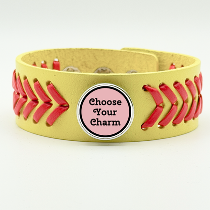 Softball Lace Snap Bracelet