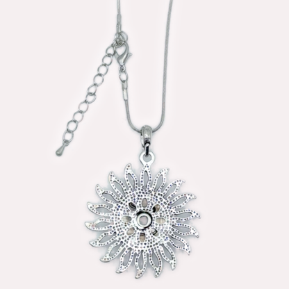 Sun Flare Snap Necklace (Silver)