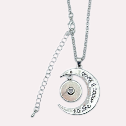 Crescent Moon Snap Necklace - “To the Moon and Back”